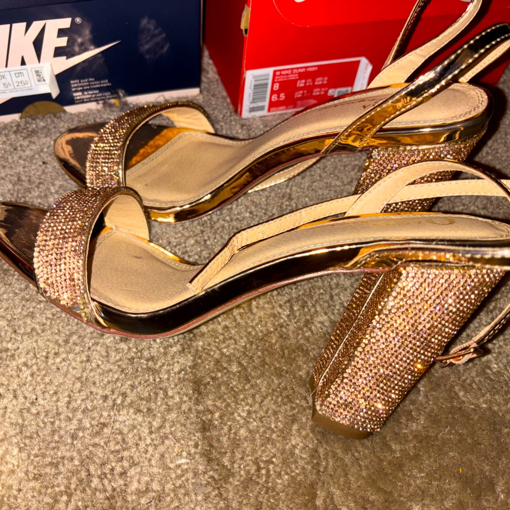 Elegant Bronze Strappy Heels